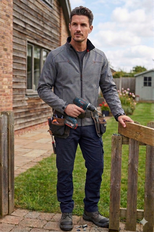 Men's Softshell Jacket in Melange-Optik