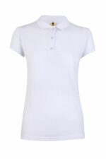 Polohemd Baumwolle Polyester weiß ♀